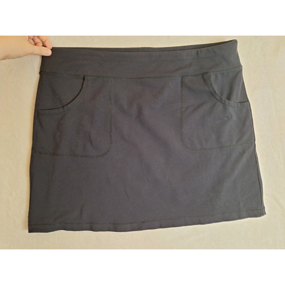 Columbia Women’s XL Regular Black Athletic Pull-On Skirt Pockets Golf Tennis